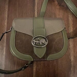 Coach Olive Green Leather Crossbody Bag